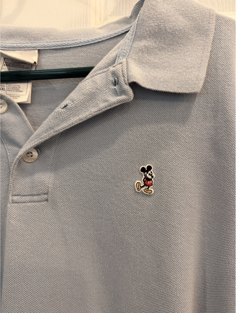 Disney Light Blue Long Sleeve Polo Shirt XXL